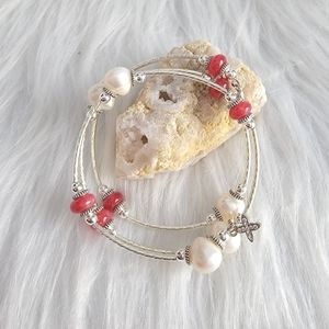 Ruby & Freshwater Pearl Wrap Bracelet